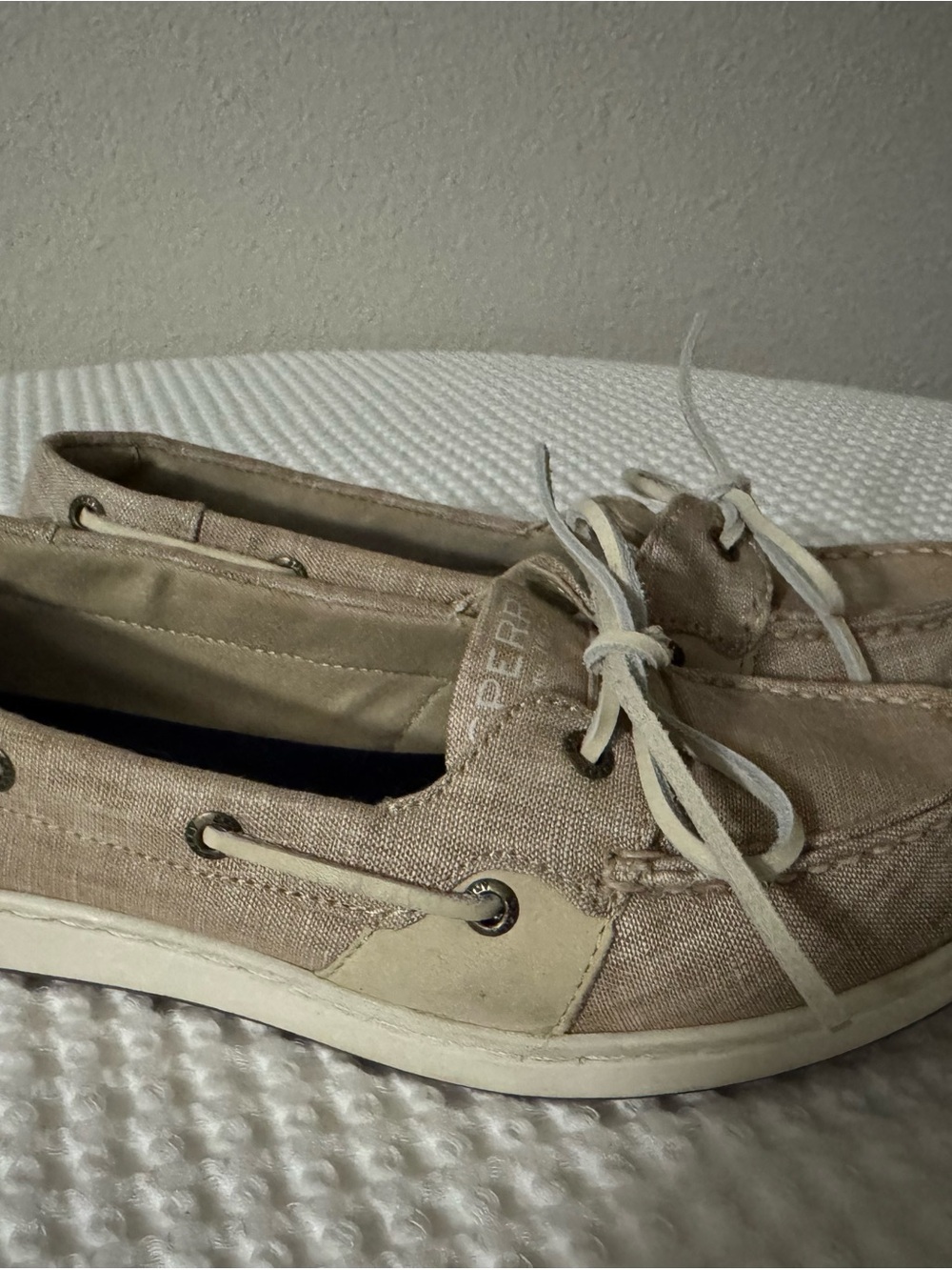 Sperry Beige/Tan Women's Canvas Boat Shoes